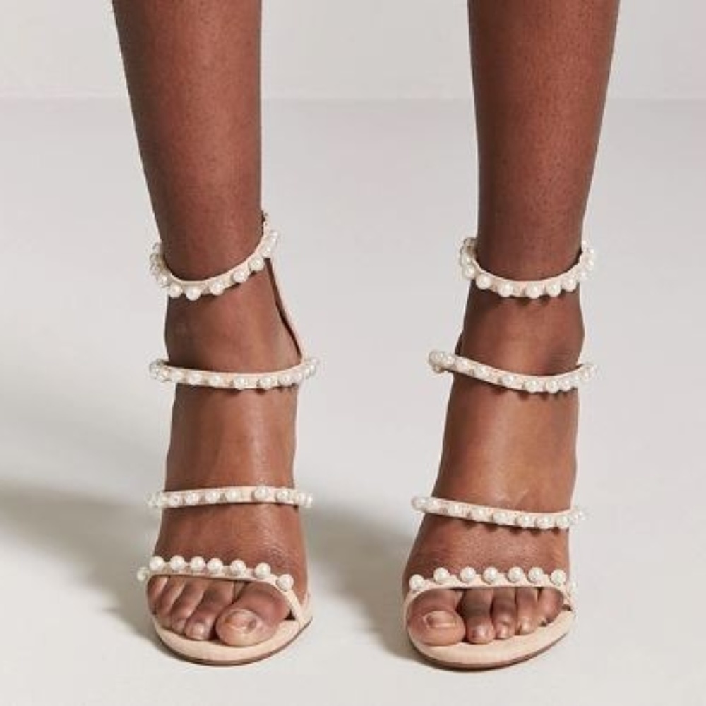 Faux Pearl Stiletto Heels